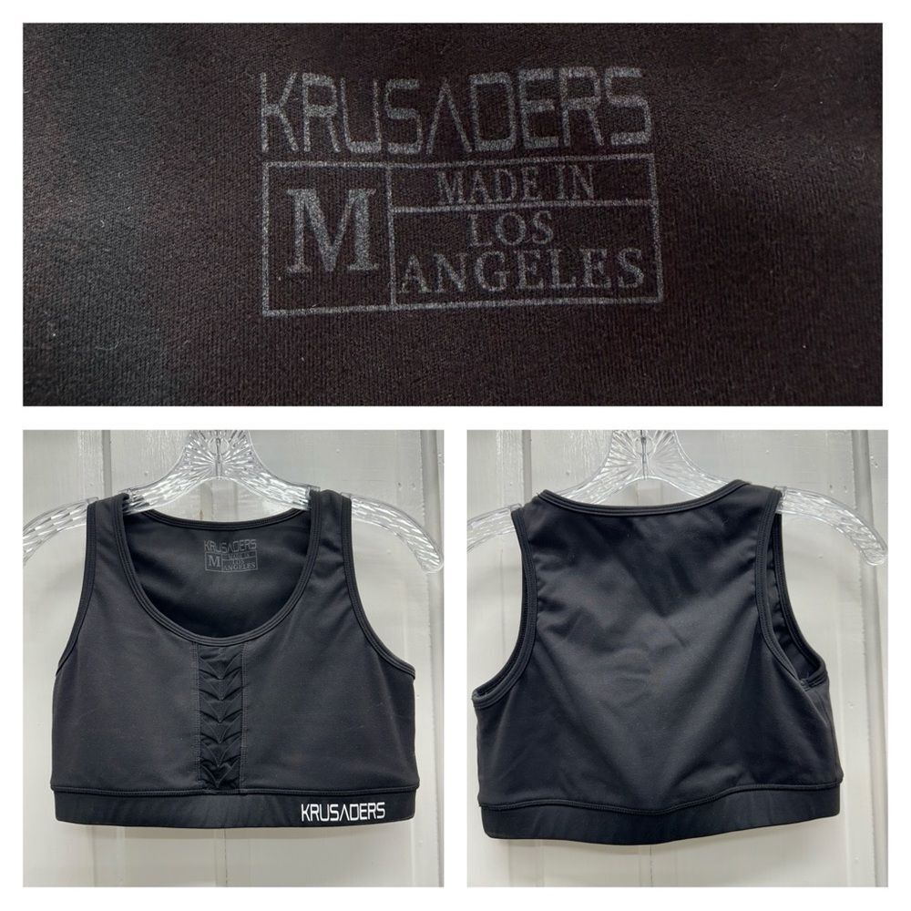 Krusaders black‎ athletic sports bra women's medium